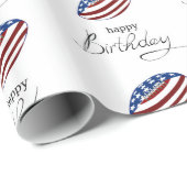 ハッピーバースデーのアメリカン・フットボールの球 ラッピングペーパー (ロールコーナー)