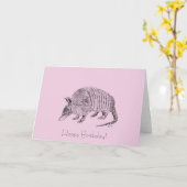 ハッピーバースデーのアルマジロの芸術カード カード (黄色い花)