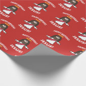 ハッピーバースデーのイエス・キリストのクリスマスのクリスマスの包装紙 ラッピングペーパー (角)