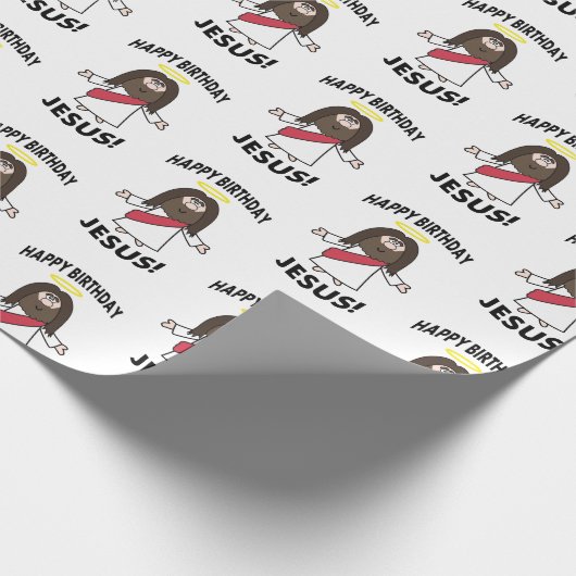 ハッピーバースデーのイエス・キリストのクリスマスのクリスマスの包装紙 ラッピングペーパー (角)