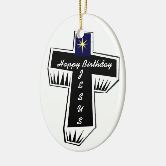 ハッピーバースデーのイエス・キリストのクリスマスツリーのオーナメント セラミックオーナメント (左)