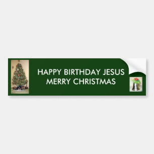 ハッピーバースデーのイエス・キリストのメリークリスマスのバンパース バンパーステッカー