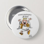 ハッピーバースデーのイエス・キリストボタン 缶バッジ (正面&裏面)