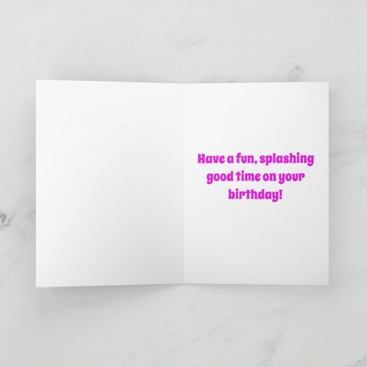 ハッピーバースデーのイルカのイラストレーション カード (内部)