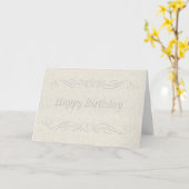 ハッピーバースデーのエンボススクロール カード (黄色い花)