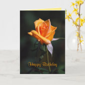 ハッピーバースデーのオレンジのばら色カード カード (黄色い花)