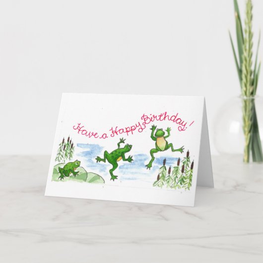 ハッピーバースデーのカエルカード カード (正面)