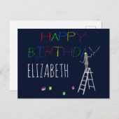 ハッピーバースデーのカスおもしろいタブル ポストカード (正面/裏面)