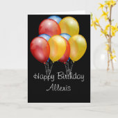 ハッピーバースデーのカスタマイズ可能なカード カード (黄色い花)