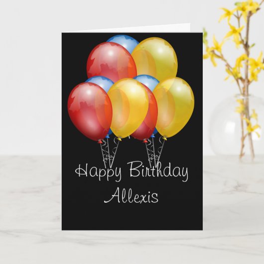 ハッピーバースデーのカスタマイズ可能なカード カード (黄色い花)