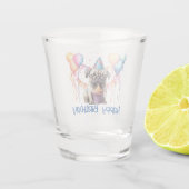 ハッピーバースデーのカップケーキと風船 ショットグラス (裏面)