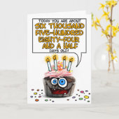 ハッピーバースデーのカップケーキ- 18歳 カード (黄色い花)