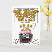 ハッピーバースデーのカップケーキ- 23歳 カード (黄色い花)