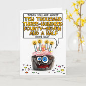 ハッピーバースデーのカップケーキ- 28歳 カード (黄色い花)