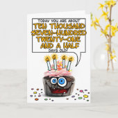 ハッピーバースデーのカップケーキ- 29歳 カード (黄色い花)