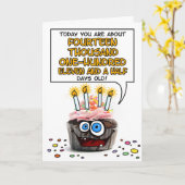 ハッピーバースデーのカップケーキ- 38歳 カード (黄色い花)