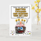 ハッピーバースデーのカップケーキ- 49歳 カード (黄色い花)