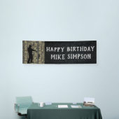 ハッピーバースデーのカムフラージュの魚釣りの人の旗 横断幕 (トレードショー)