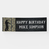 ハッピーバースデーのカムフラージュの魚釣りの人の旗 横断幕 (横)