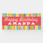 ハッピーバースデーのカラフルなお祝いの旗 横断幕 (横)