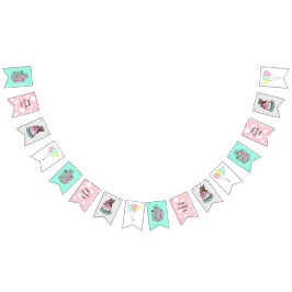 ハッピーバースデーのガールズバースデーパーティー用バナー バンティングフラッグ