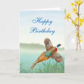 ハッピーバースデーのキジカード カード (黄色い花)