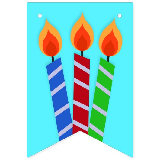 ハッピーバースデーのキャンドルと色 バンティングフラッグ (第1の旗)