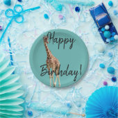 ハッピーバースデーのキリンのパーティーのプレートすべての色 ペーパープレート (パーティー)