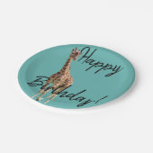 ハッピーバースデーのキリンのパーティーのプレートすべての色 ペーパープレート (アングル)