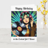 ハッピーバースデーのクール知り合い カード (黄色い花)