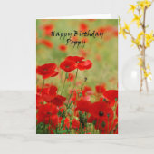 ハッピーバースデーのケシの挨拶状 カード (黄色い花)