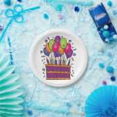 ハッピーバースデーのケーキのパーティーは#1をめっきします ペーパープレート (パーティー)