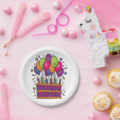 ハッピーバースデーのケーキのパーティーは#1をめっきします ペーパープレート (パーティー)