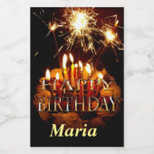 ハッピーバースデーのケーキはスパーカーで ワインラベル (シングルラベル)