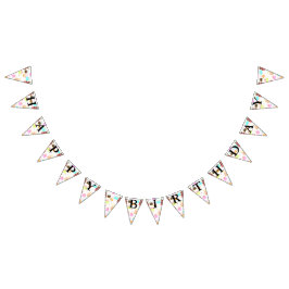 ハッピーバースデーのケーキパターン バンティングフラッグ