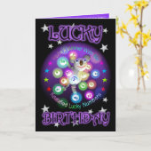 ハッピーバースデーのコアラの宝くじの挨拶状 カード (黄色い花)