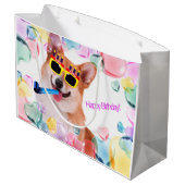 ハッピーバースデーのコーギー ラージペーパーバッグ (裏面アングル)