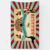 ハッピーバースデーのサーカスのパーティーの旗のテーブルの背景幕 横断幕 (縦)