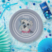 ハッピーバースデーのシュナウツァー ペーパープレート (パーティー)