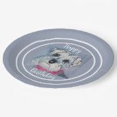 ハッピーバースデーのシュナウツァー ペーパープレート (アングル)