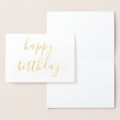 ハッピーバースデーのシンプルな書道の金ゴールド 箔カード (ディスプレー)