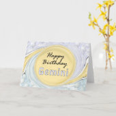 ハッピーバースデーのジェミニ カード (黄色い花)