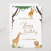 ハッピーバースデーのジャングル シーズンカード (正面/裏面)