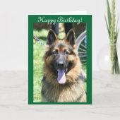 ハッピーバースデーのジャーマン・シェパードの挨拶状 カード (正面)