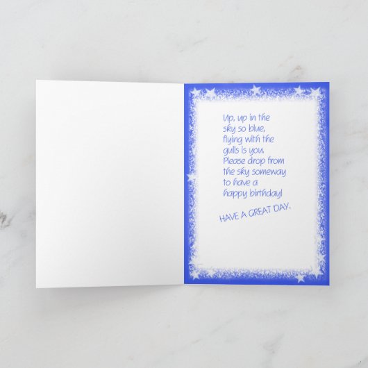 ハッピーバースデーのスカイダイビングのコアラ カード (内部)