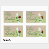 ハッピーバースデーのステッカーにレディバグ! 長方形シール (シート)