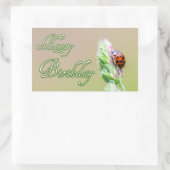 ハッピーバースデーのステッカーにレディバグ! 長方形シール (バッグ)