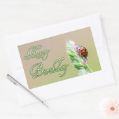 ハッピーバースデーのステッカーにレディバグ! 長方形シール (封筒)