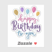 ハッピーバースデーのステッカー シール (シート)