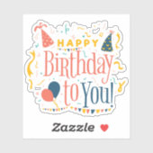 ハッピーバースデーのステッカー シール (シート)